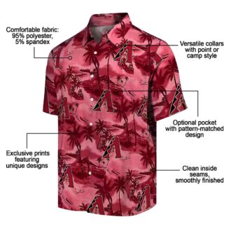 MLB Arizona Diamondbacks Coastal Palms Red Hawaiian Shirt - Official Fan Apparel