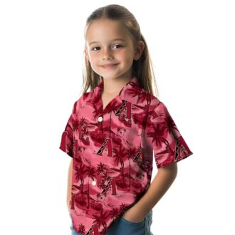 MLB Arizona Diamondbacks Coastal Palms Red Hawaiian Shirt - Official Fan Apparel