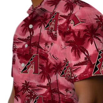 MLB Arizona Diamondbacks Coastal Palms Red Hawaiian Shirt - Official Fan Apparel
