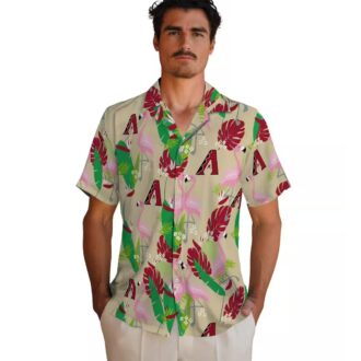 MLB Arizona Diamondbacks Flamingo Hawaiian Shirt, Red Green Tropical Beach Shirt for Fans