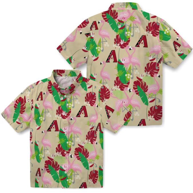 MLB Arizona Diamondbacks Flamingo Hawaiian Shirt, Red Green Tropical Beach Shirt for Fans