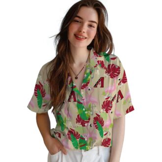 MLB Arizona Diamondbacks Flamingo Hawaiian Shirt, Red Green Tropical Beach Shirt for Fans