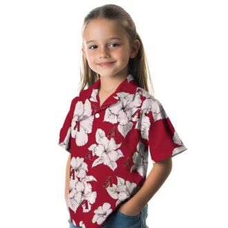 MLB Arizona Diamondbacks Hibiscus Blooms Hawaiian Shirt - Red & White Tropical Summer Wear