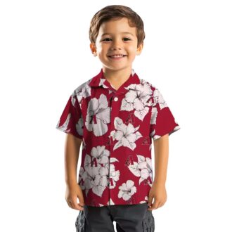 MLB Arizona Diamondbacks Hibiscus Blooms Hawaiian Shirt - Red & White Tropical Summer Wear