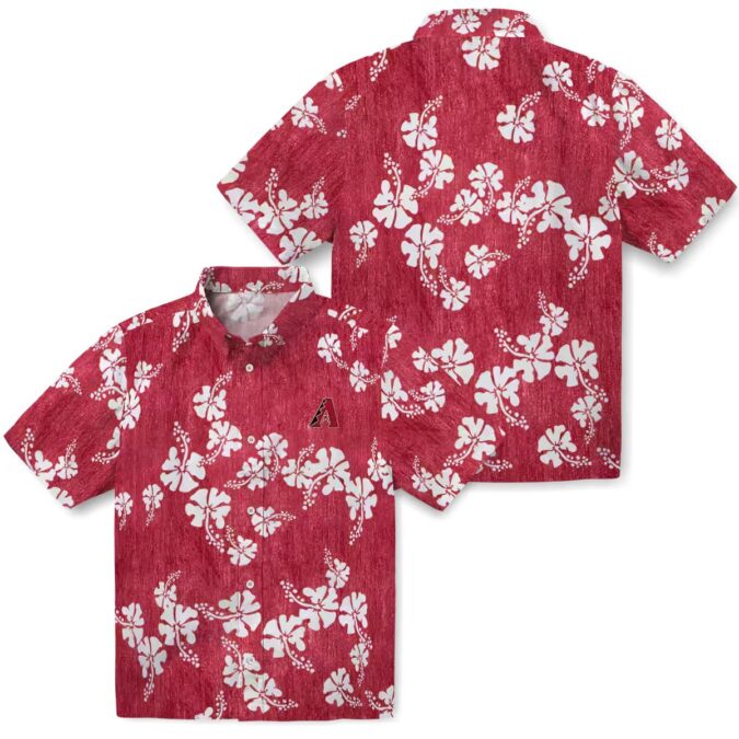 MLB Arizona Diamondbacks Hibiscus Clusters Red Hawaiian Shirt - Beach & Summer Style