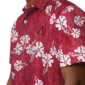 MLB Arizona Diamondbacks Hibiscus Clusters Red Hawaiian Shirt - Beach & Summer Style