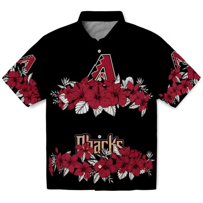 MLB Arizona Diamondbacks Hibiscus Hawaiian Shirt - Limited Edition Tropical Red Black Shirt