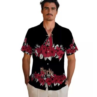 MLB Arizona Diamondbacks Hibiscus Hawaiian Shirt - Limited Edition Tropical Red Black Shirt