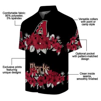MLB Arizona Diamondbacks Hibiscus Hawaiian Shirt - Limited Edition Tropical Red Black Shirt