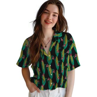 MLB Arizona Diamondbacks Tropical Hawaiian Shirt - Black Green Corn Motif Fan Gear for Summer