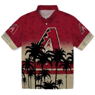 MLB Team Arizona Diamondbacks Hawaiian Shirt - Sunset Pattern Red & Black Personalized Beach Outfit
