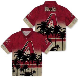 MLB Team Arizona Diamondbacks Hawaiian Shirt - Sunset Pattern Red & Black Personalized Beach Outfit