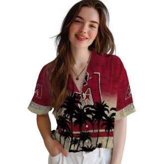 MLB Team Arizona Diamondbacks Hawaiian Shirt - Sunset Pattern Red & Black Personalized Beach Outfit