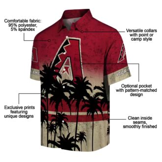 MLB Team Arizona Diamondbacks Hawaiian Shirt - Sunset Pattern Red & Black Personalized Beach Outfit