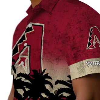 MLB Team Arizona Diamondbacks Hawaiian Shirt - Sunset Pattern Red & Black Personalized Beach Outfit