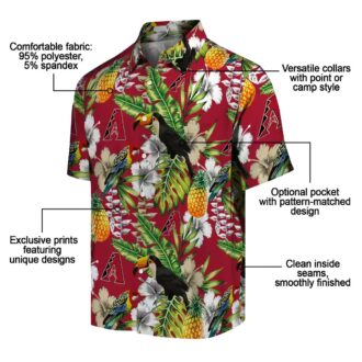 Official Arizona Diamondbacks Tropical Hawaiian Shirt - Personalized Toucan Red Green for Fans