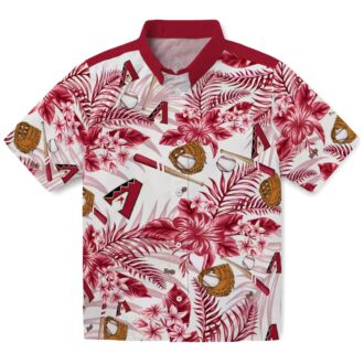 Personalized Arizona Diamondbacks Floral Hawaiian Shirt - Red White MLB Baseball Fan Apparel