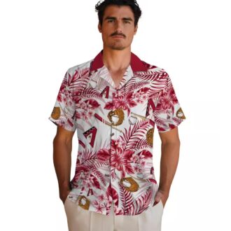 Personalized Arizona Diamondbacks Floral Hawaiian Shirt - Red White MLB Baseball Fan Apparel