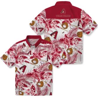 Personalized Arizona Diamondbacks Floral Hawaiian Shirt - Red White MLB Baseball Fan Apparel