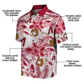 Personalized Arizona Diamondbacks Floral Hawaiian Shirt - Red White MLB Baseball Fan Apparel