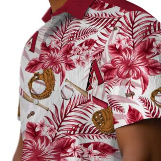 Personalized Arizona Diamondbacks Floral Hawaiian Shirt - Red White MLB Baseball Fan Apparel