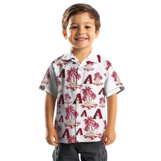 Red White Arizona Diamondbacks Hawaiian Shirt - Palm Island Print for Summer Beach and Vacation