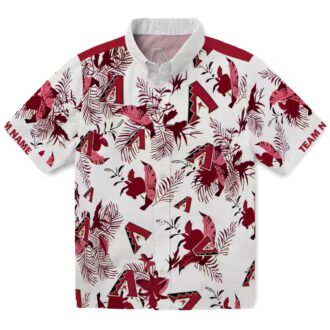 Stylish Arizona Diamondbacks Aloha Shirt - Red White Botanical Hawaiian Shirt for Summer Fans