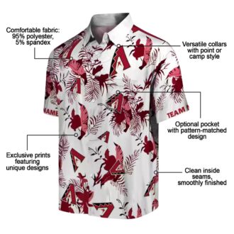 Stylish Arizona Diamondbacks Aloha Shirt - Red White Botanical Hawaiian Shirt for Summer Fans