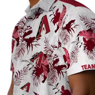 Stylish Arizona Diamondbacks Aloha Shirt - Red White Botanical Hawaiian Shirt for Summer Fans