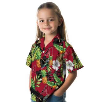 Stylish Arizona Diamondbacks Hawaiian Button Up Shirt - MLB Tropical Toucan & Hibiscus Print