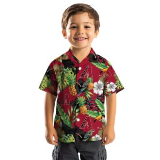Stylish Arizona Diamondbacks Hawaiian Button Up Shirt - MLB Tropical Toucan & Hibiscus Print