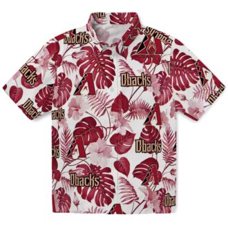 Stylish Arizona Diamondbacks Hawaiian Shirt - Tropical Red & White Plants Theme