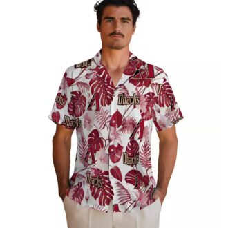 Stylish Arizona Diamondbacks Hawaiian Shirt - Tropical Red & White Plants Theme