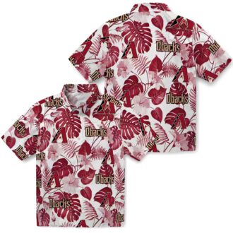 Stylish Arizona Diamondbacks Hawaiian Shirt - Tropical Red & White Plants Theme