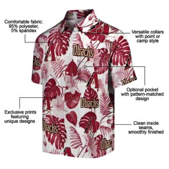 Stylish Arizona Diamondbacks Hawaiian Shirt - Tropical Red & White Plants Theme