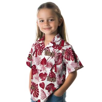 Stylish Arizona Diamondbacks Hawaiian Shirt - Tropical Red & White Plants Theme