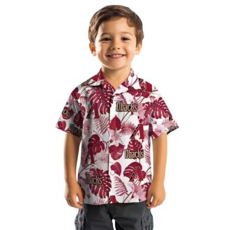 Stylish Arizona Diamondbacks Hawaiian Shirt - Tropical Red & White Plants Theme