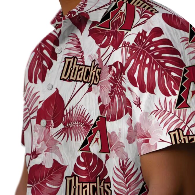 Stylish Arizona Diamondbacks Hawaiian Shirt - Tropical Red & White Plants Theme
