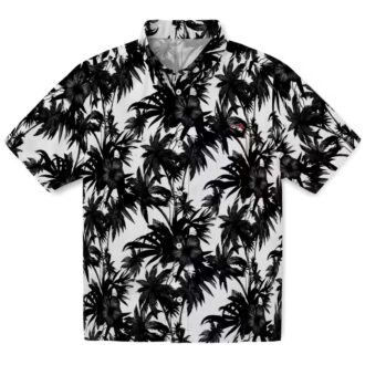 Atlanta Braves Black White Hawaiian Shirt - Palm Motifs Aloha MLB Fan Apparel