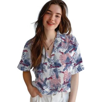 Atlanta Braves Floral Hawaiian Shirt for Men & Women - White Tropical MLB Baseball Apparel