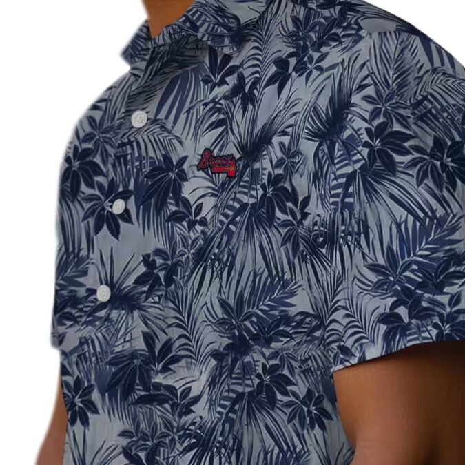 Atlanta Braves Hawaiian Shirt - Baseball Fan Summer Outfit with Leafy Tropical Design