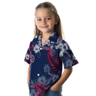 Atlanta Braves Hibiscus Print Hawaiian Shirt - Floral Navy Aloha MLB Fan Gear