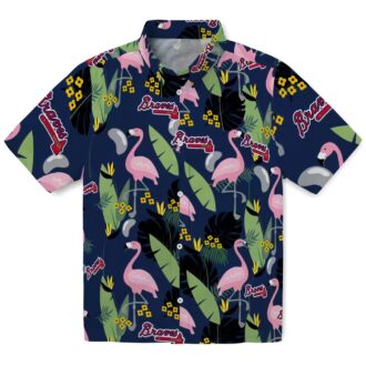 Atlanta Braves MLB Hawaiian Shirt - Summer Flamingo & Palm Leaves Print