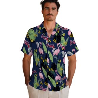 Atlanta Braves MLB Hawaiian Shirt - Summer Flamingo & Palm Leaves Print