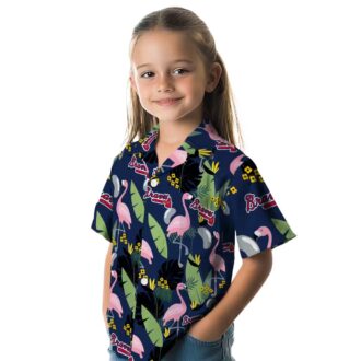 Atlanta Braves MLB Hawaiian Shirt - Summer Flamingo & Palm Leaves Print