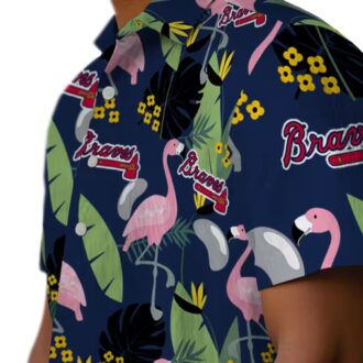 Atlanta Braves MLB Hawaiian Shirt - Summer Flamingo & Palm Leaves Print