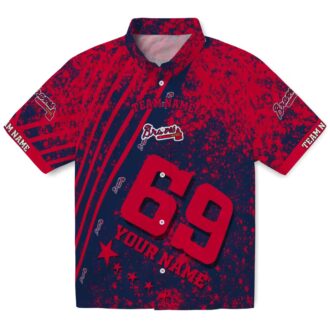 Atlanta Braves Navy Star Stripes MLB Baseball Aloha Shirt - Tropical Summer Hawaiian Style