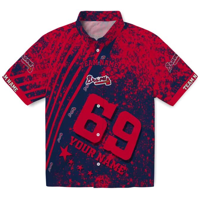 Atlanta Braves Navy Star Stripes MLB Baseball Aloha Shirt - Tropical Summer Hawaiian Style