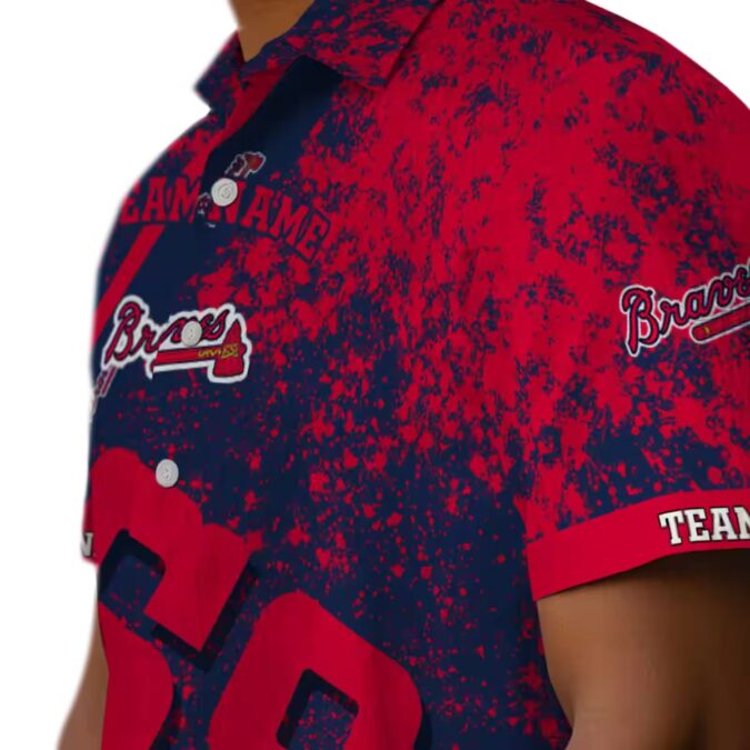 Atlanta Braves Navy Star Stripes MLB Baseball Aloha Shirt - Tropical Summer Hawaiian Style
