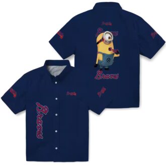Atlanta Braves Stuart Minion Hawaiian Shirt - MLB Baseball Fan Tropical Wear